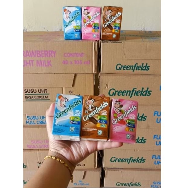 

Susu UHT Greenfields 40x105ml (hrg lebih murah firky20) Bisa MixRasa Ready siap kirim exp 2026 Free bubblewarp Bisa COD