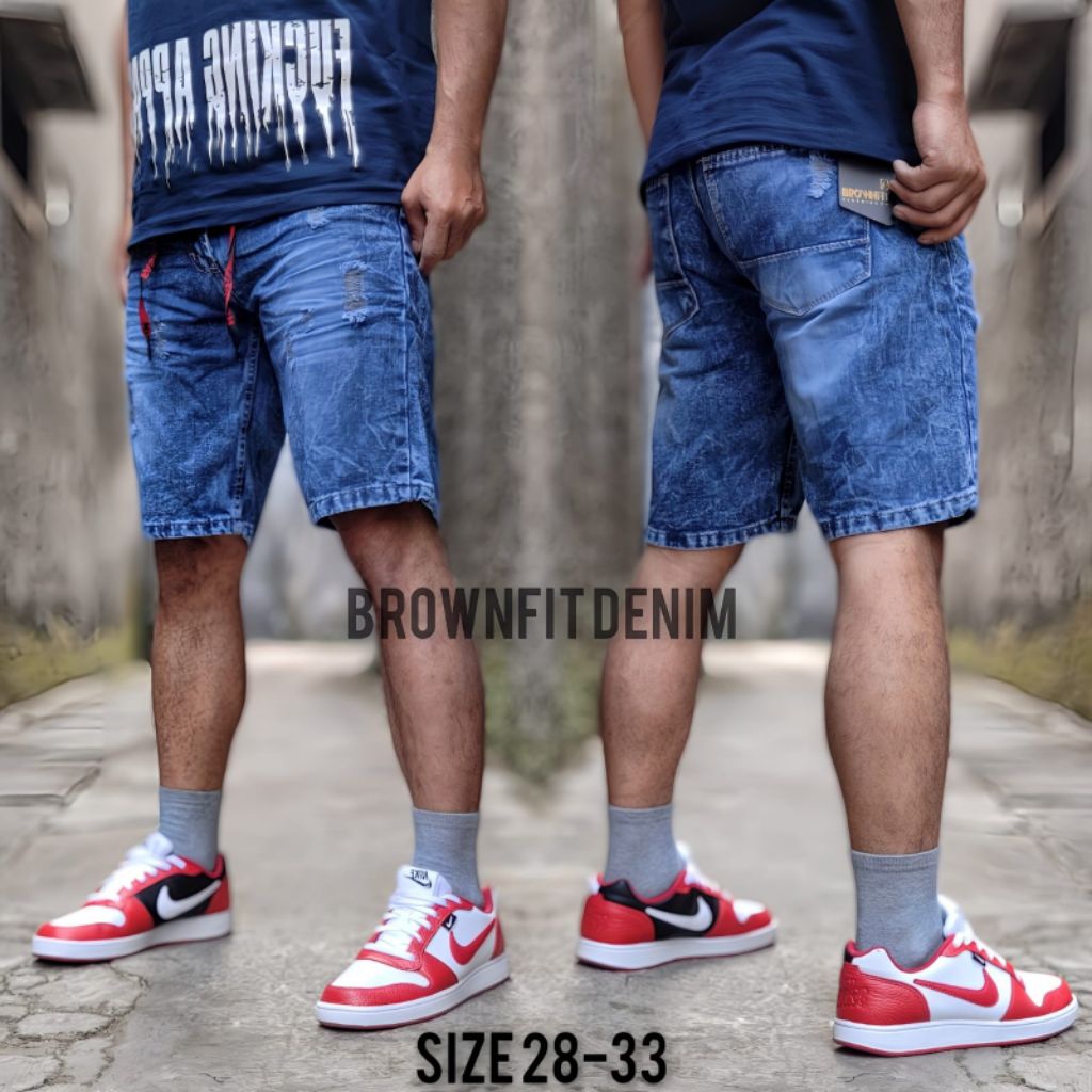 CELANA JEANS PENDEK SOBEK PRIA DEWASA/ PDL CELANA JEANS PRIA DEWASA