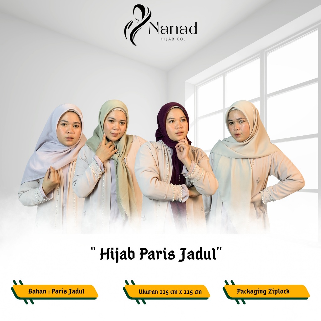 Hijab Segi Empat | Paris Jadul | Hijab Menyerap Keringat (Bisa COD) - Nanad Hijab Co.