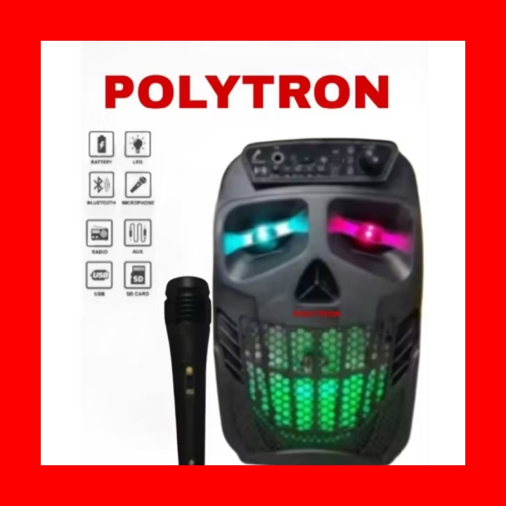 Speaker Bluetooth Kimiso/POLYTRON 7801 Mini Portable 6.5 Inch Free Mic