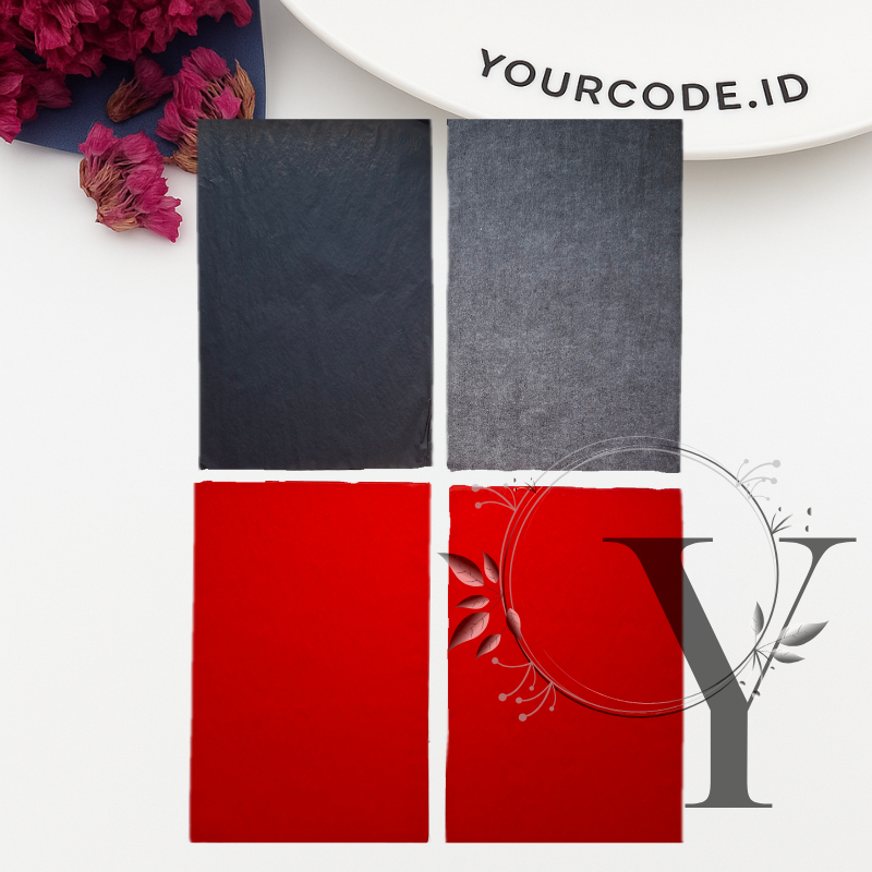 

5 LEMBAR KERTAS KARBON WARNA HITAM DAN MERAH CARBON PAPER BLACK AND RED COLOR FOR TRACING