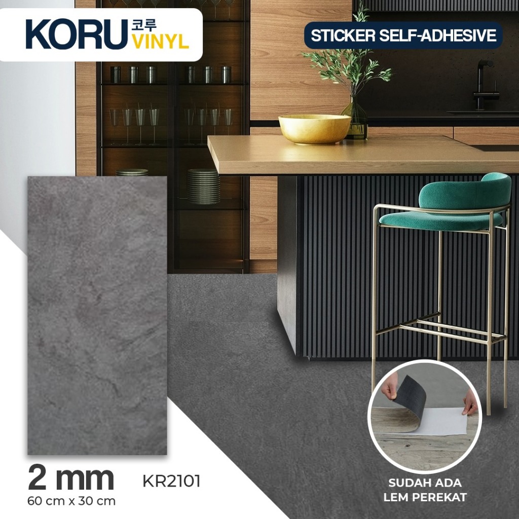 KORU Lantai Vinyl Sticker Premium Motif Batu Korea Parket Stiker (DUS)