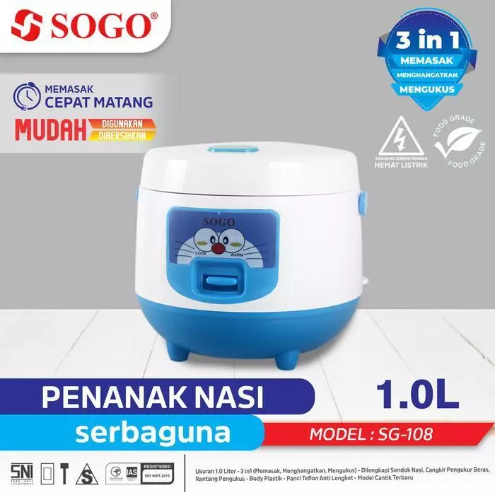 Rice Cooker Penanak Nasi Serbaguna Kapasitas 1L SOGO