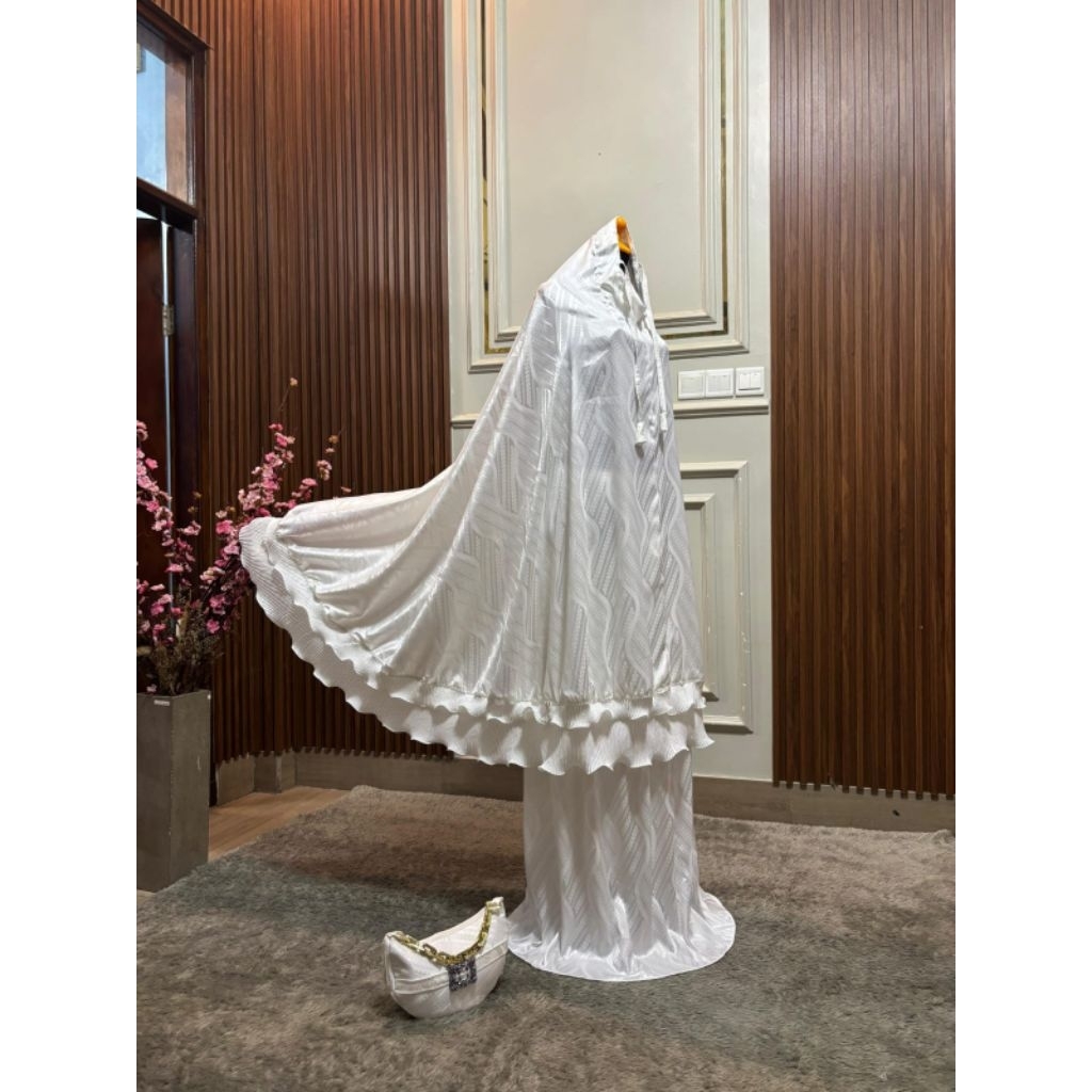 Mukena Sutra Putih Mewah Premium Jumbo