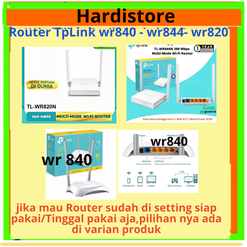 Router TpLink wr 840 N300 Mbps  Router TpLink wr844 N300 Mbps Router TpLink wr 820 N300Mbps