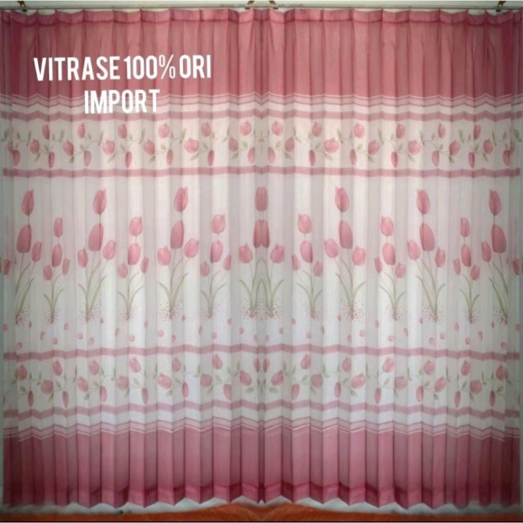 Vitrase Gorden Motif Bunga Tulip Vitrase Dalaman Gorden Mewah Tirai Jendela Kamar Tidur Murah