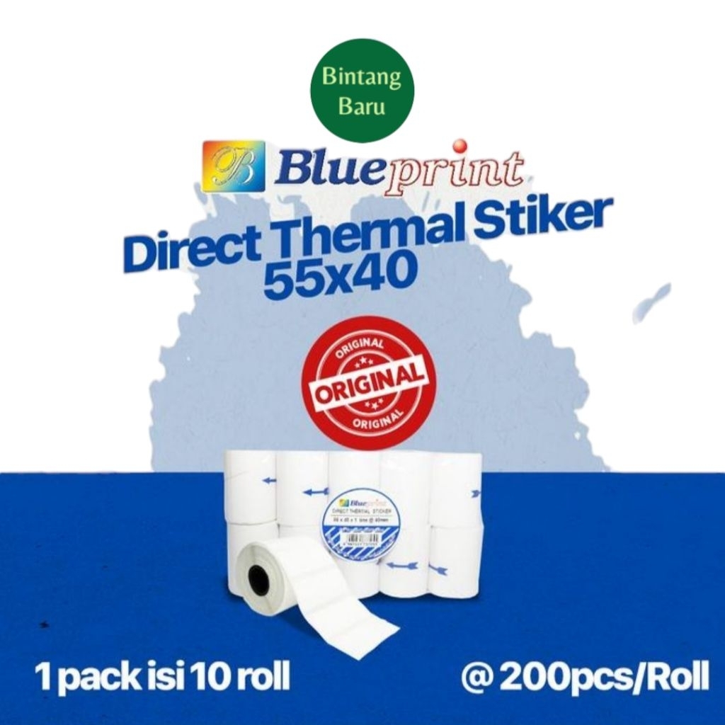 

Direct Thermal stiker Blueprint 55x40 Label Blueprint Lite 58