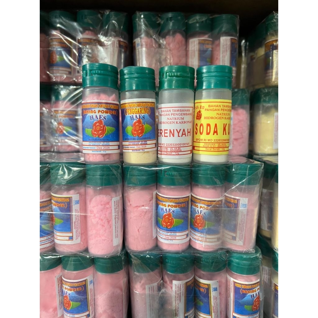 

Baking Powder / Penggaring / Perenyah / Soda Kue 12 gram / Bahan Tambahan Pangan / Bahan Kue