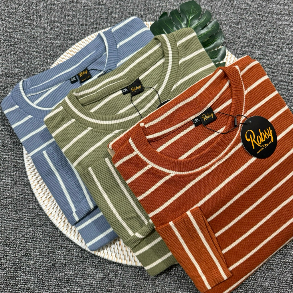 Kaos Stripe Jumbo Lengan Panjang/Kaos Salur Jumbo Lengan Panjang/Kaos Jumbo Lengan Panjang