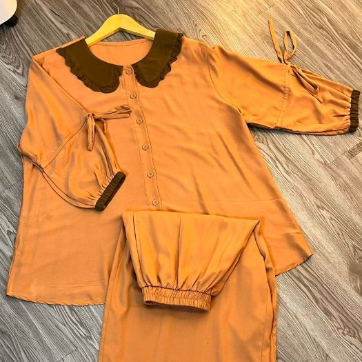 PICKCLOTH - 1009 stelan baju set celana pendek rayon premium terbaru murah one set jumbo xxxl kekini