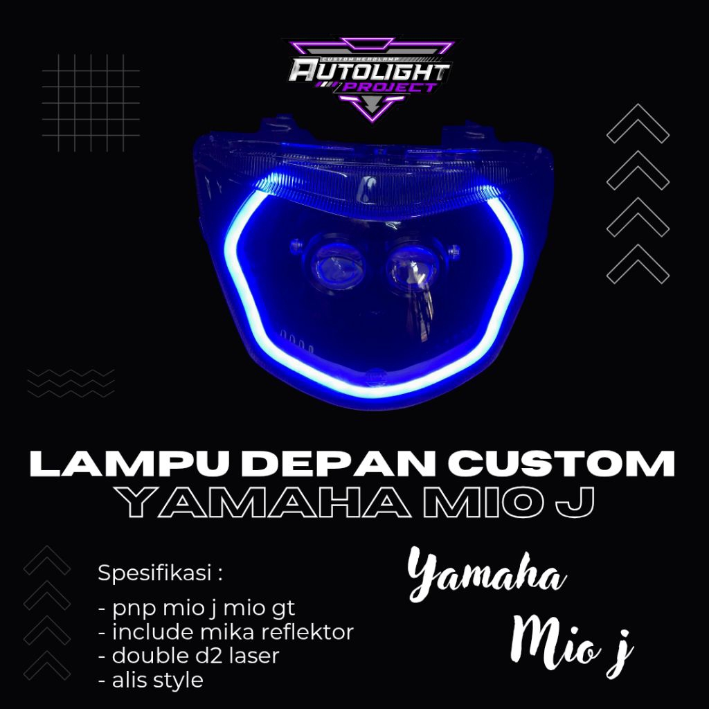 lampu depan mio j mio gt custom d2 laser soket pnp