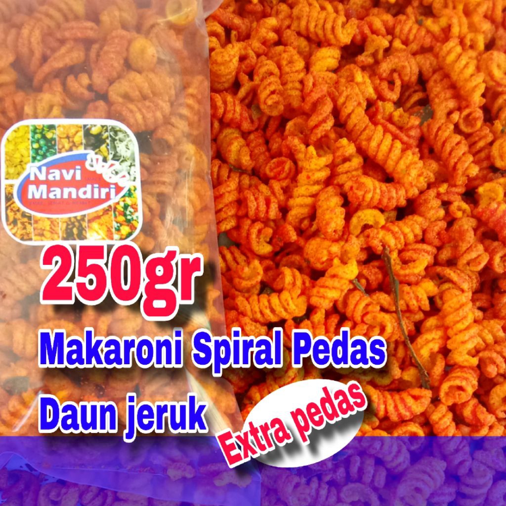 

Makaroni SPIRAL pedas daun jeruk / makaroni ulir pedas daun jeruk 250gr/ makaroni pedas