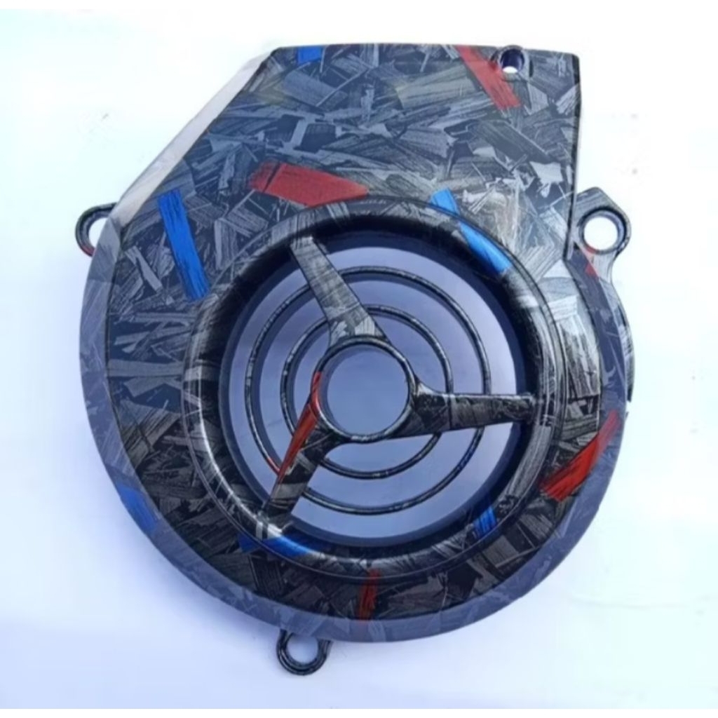 Tutup Cover Kipas Mio Sporty Mio Smile Mio Soul Karbu Motif Karbon Hitam Biru