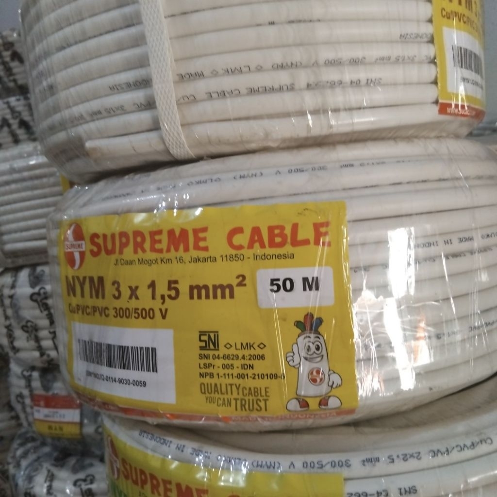 kabel NYM 3x1,5 supreme kabel tunggal 3x1.5 supreme