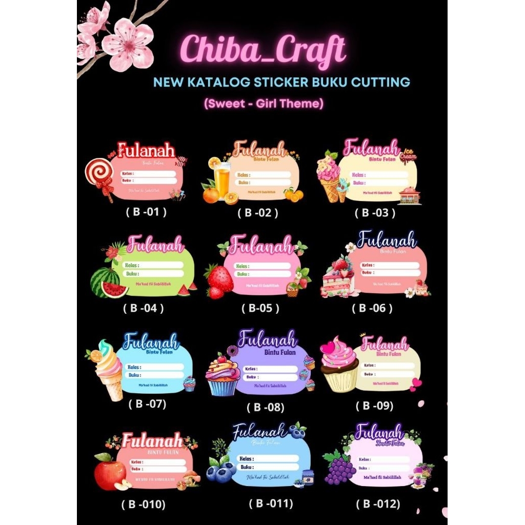 

Sticker Buku Cutting Custom bebas isi nama suka suka
