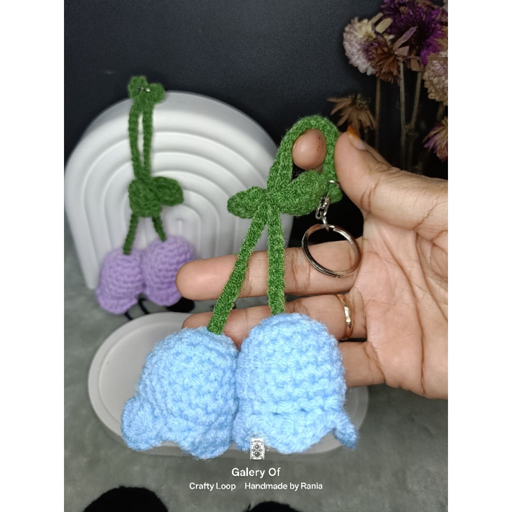 amigurumi bunga lonceng/gantungan kunci bunga lonceng/ganci rajut