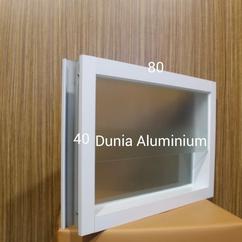 Jendela aluminium boven loster/roster aluminium boven/jendela aluminium kaca mati zigzag 60x30 cm ti