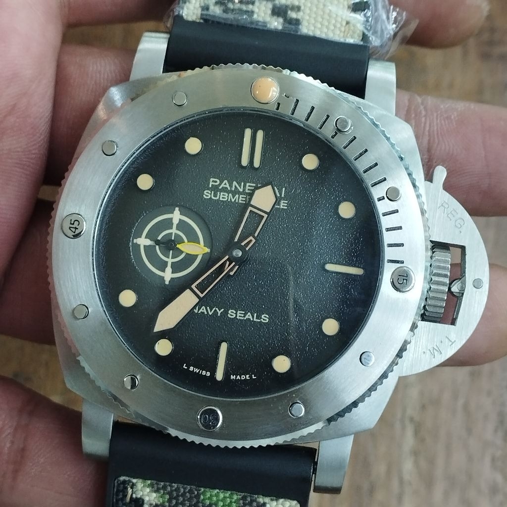 BARU JAM PRIA PAN SBMRSBL NAVYSEAL ARMY  LEATHER AUTOMATIC