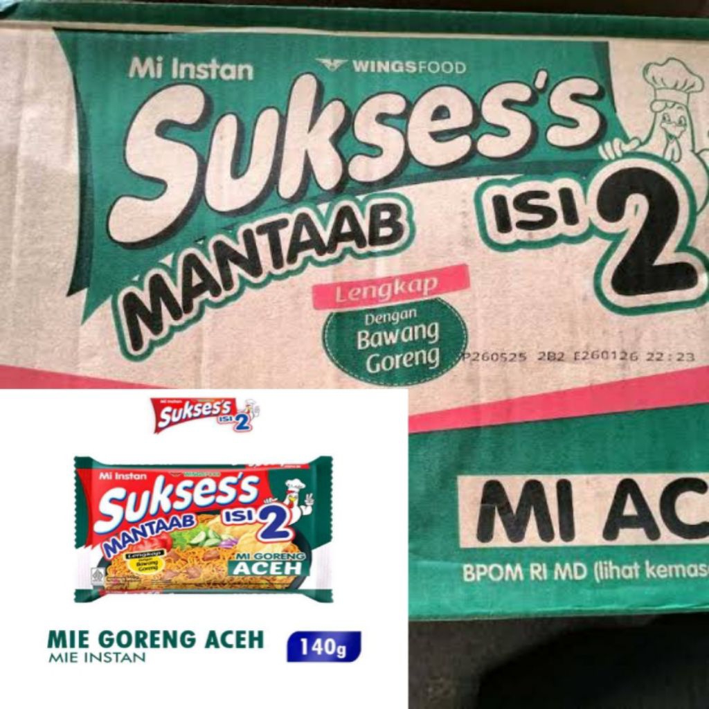

Mie Suksess Isi 2 Mie Instan Goreng Aceh [24 pcs x 140 gr]