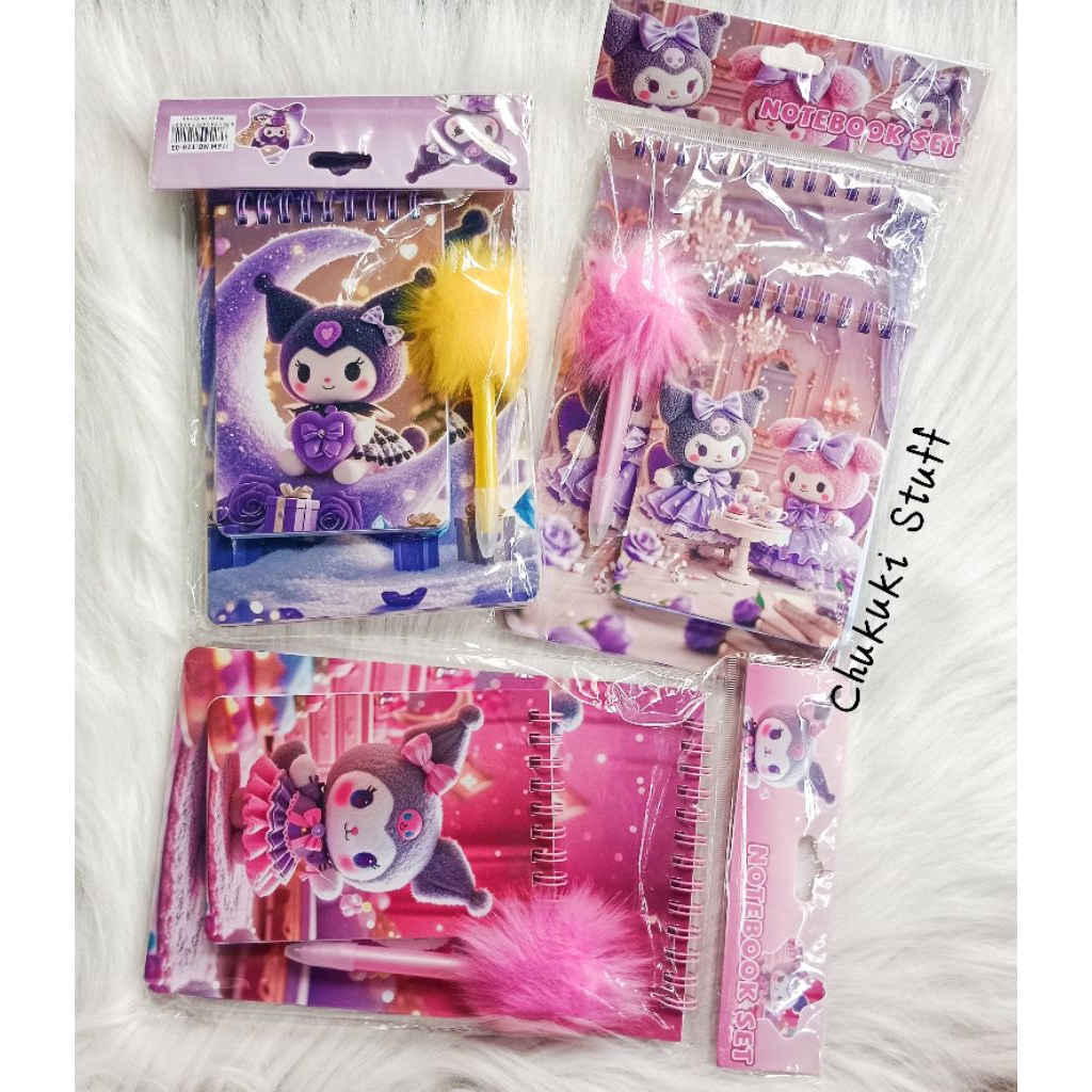 

Set Notebook ring free pen mini Sanrio / Set buku ring + pulpen mini Sanrio kuromi melody