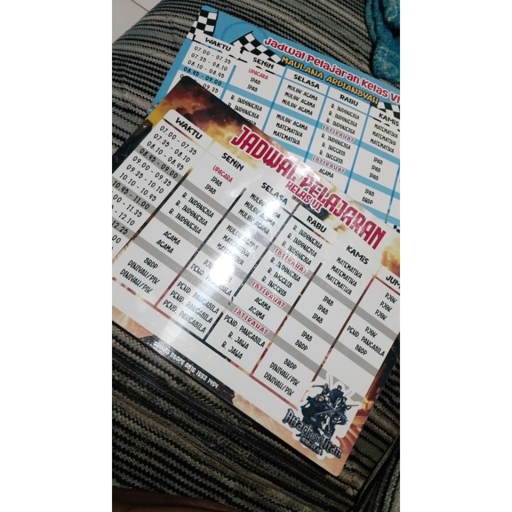 

jadwal pelajaran custom