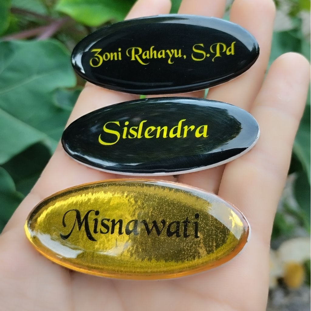 

NAMETAG OVAL 6CM X 2.5CM | NAMA DADA