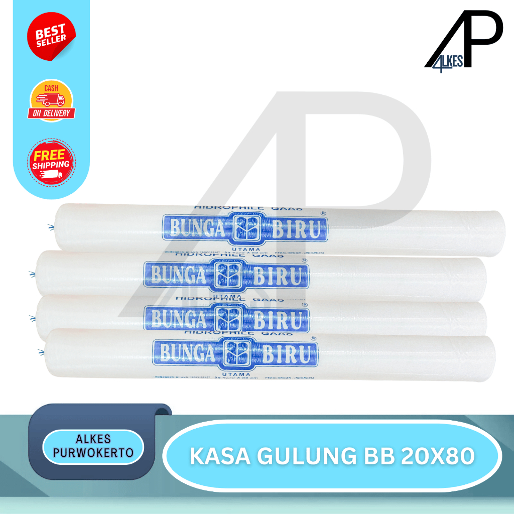 KASA GULUNG HYDOPHILE 20X80CM BUNGA BIRU/ BUNGA BIRU- KASA GULUNG 20X80CM HYDOPHILE.