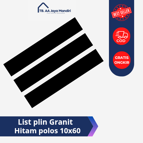 List plin Granit hitam polos 10x60