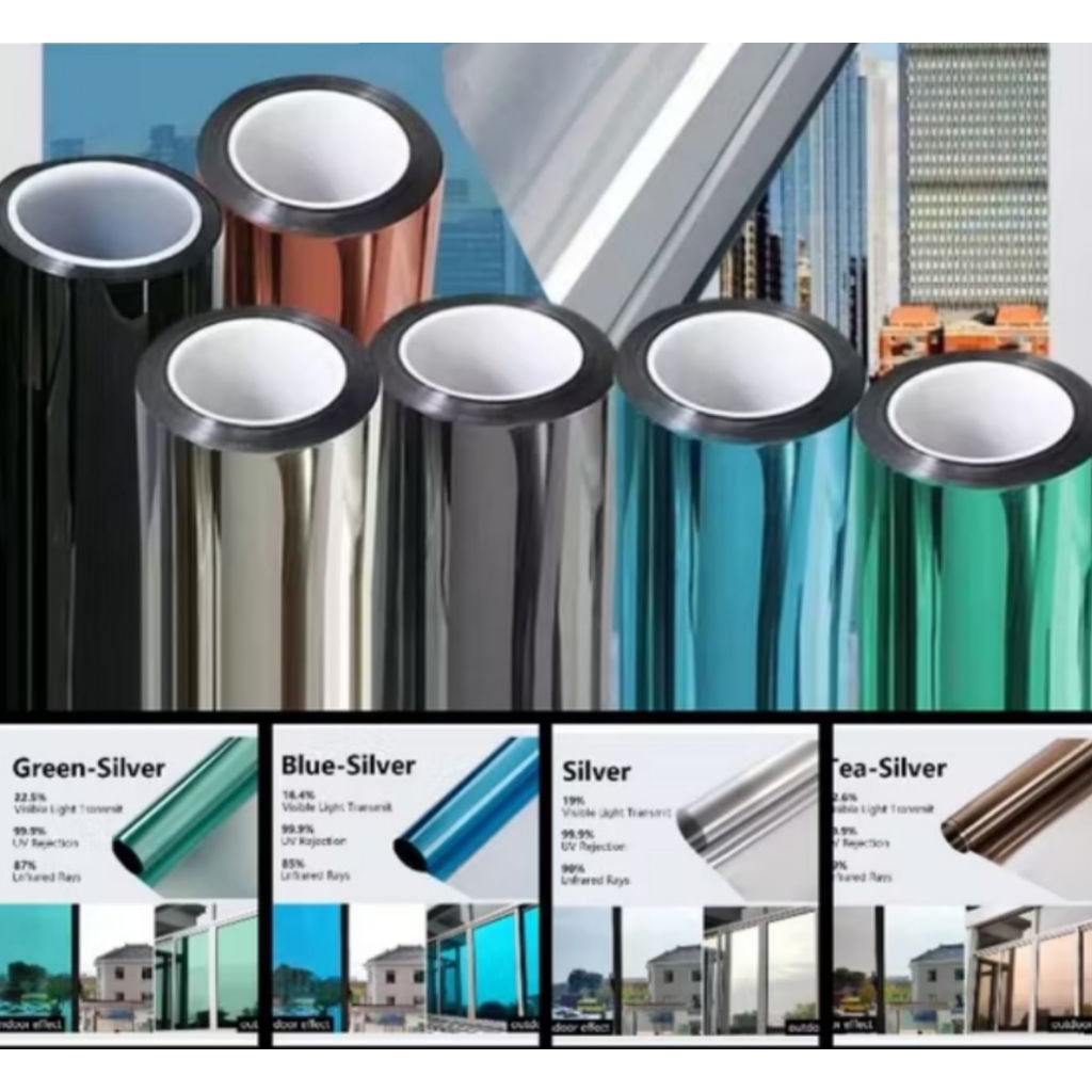 kaca film one way cermin kaca film jendela kaca film rumah kaca film silver/blue silver/tea silver/b