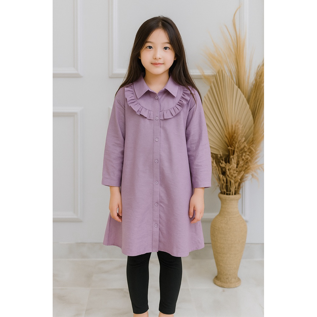 BAJU ANAK PEREMPUAN TUNIK PANJANG SELUTUT 9-14TAHUN | KEMEJA TUNIK ANAK