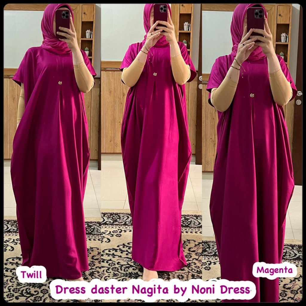 ReenaDaily DASTER NAGITA by NoniDress - LongDress Lengan Pendek Twill Premium - Daster Arab Kaftan L