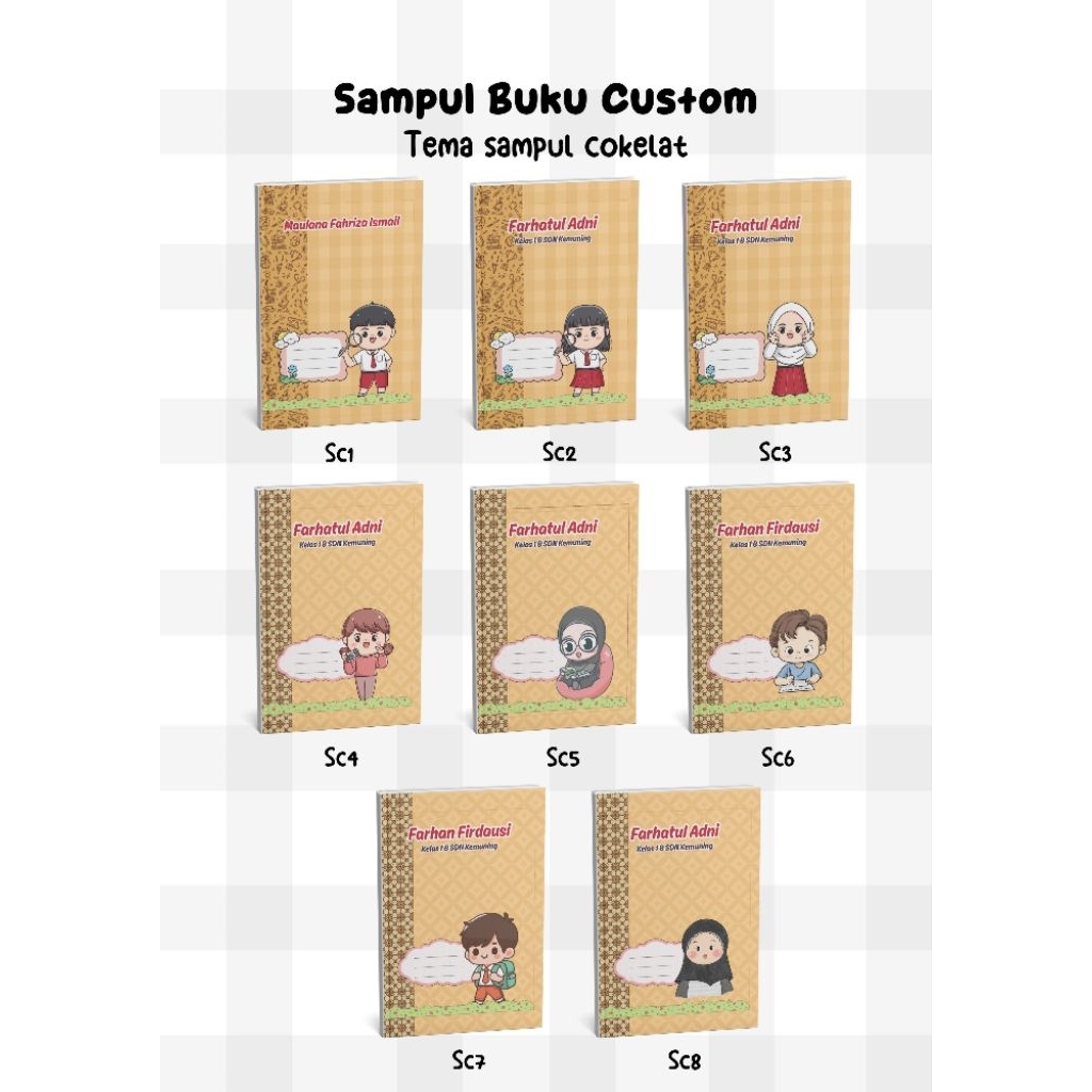 

Sampul buku cokelat custom seukuran buku s*du