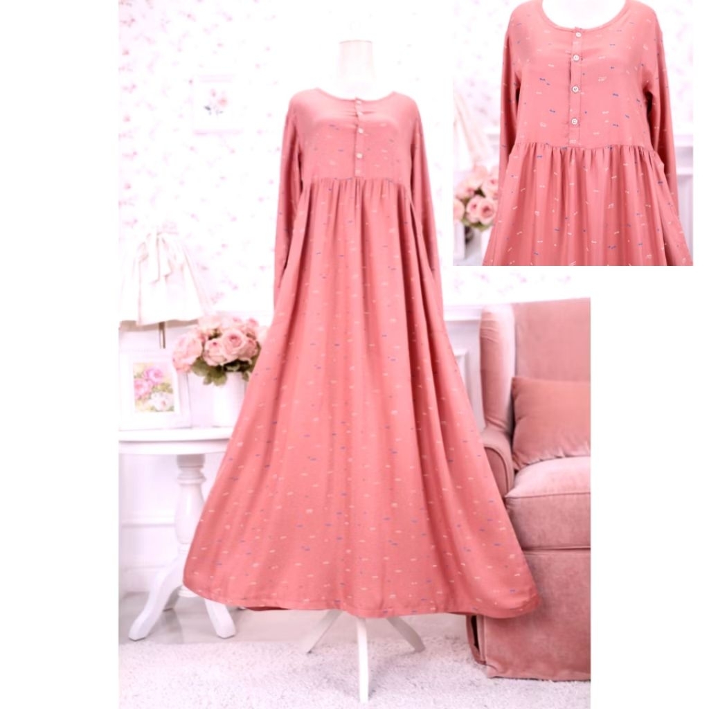 PL ditsy nightgown daster adem rayon viscose premium royal viscose katun pinot