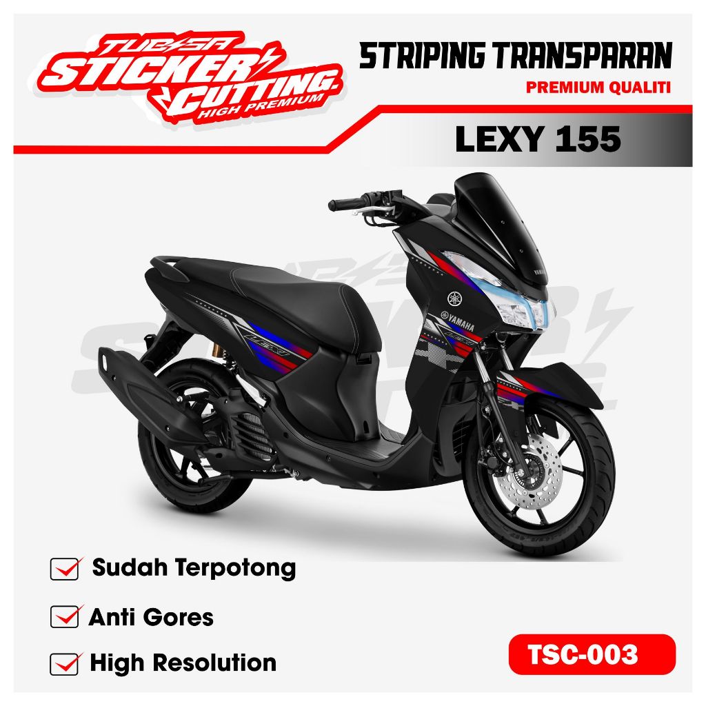 Sticker Striping Lexi 155 Yamaha | Striping Transparan Lexi  Design TSC003