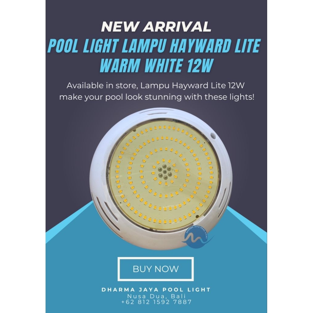 ORIGINAL POOL LIGHT HAYWARD LITE WARM WHITE COLOR 12W/ Lampu Kolam Renang Hayward Lite Warm White 12