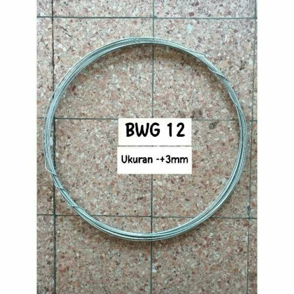 Kawat Putih Gulungan 10 MTR Galvanis 3mm / Bwg 12 Kawat Tali / Kawat Serbaguna