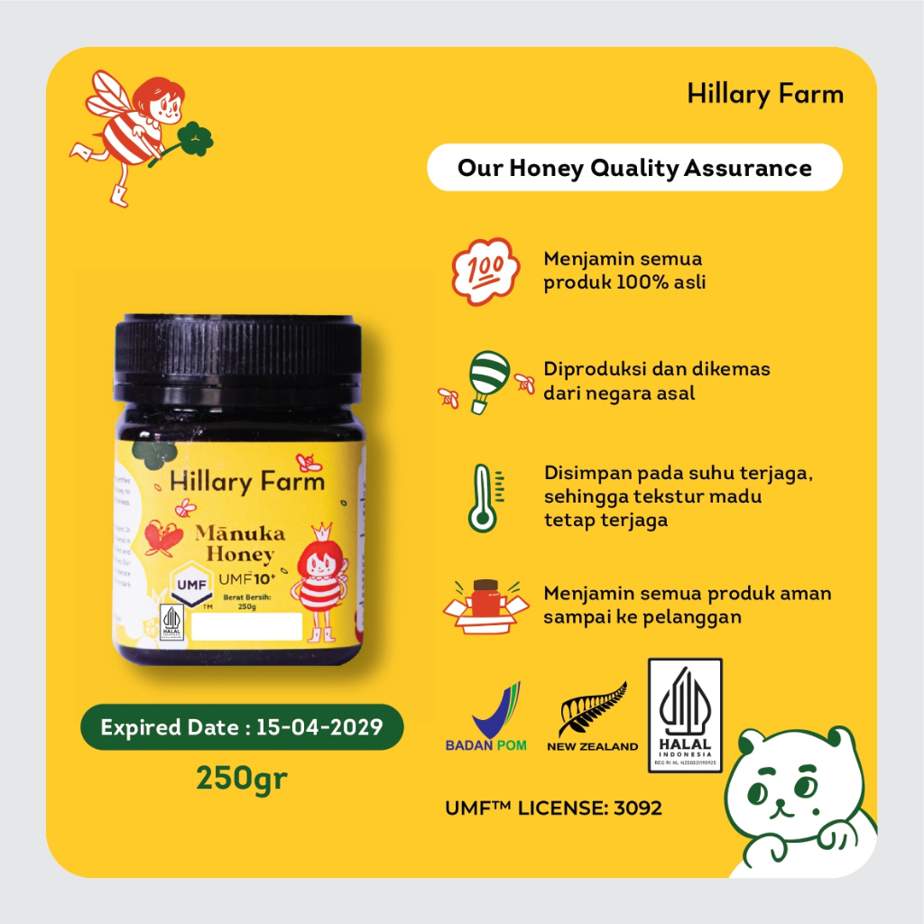 

Hillary Farm Madu Manuka UMF 10+ Manuka Honey 250GR