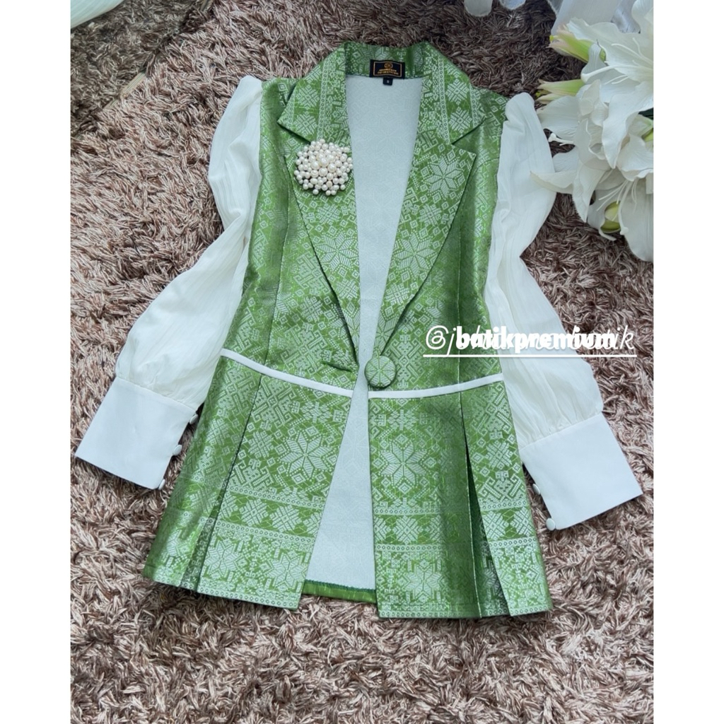 Atasan songket blazer | outer blazer songket wanita