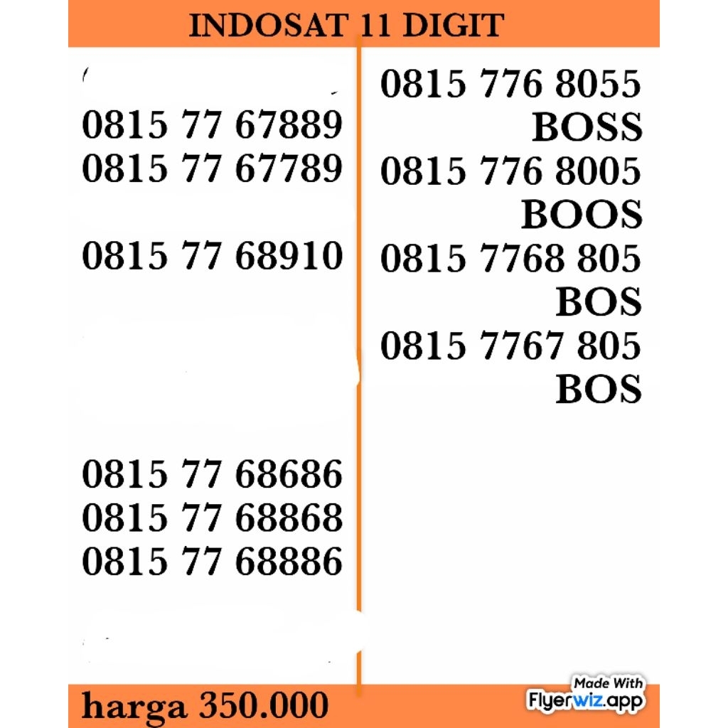 NOMER KARTU PERDANA INDOSAT CANTIK 11 DIGIT