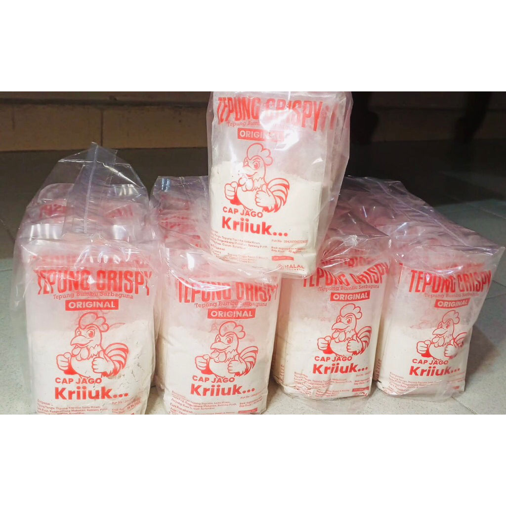 

Tepung Crispy Original Cap Jago Kriiuk (1 pack isi 10 bungkus)