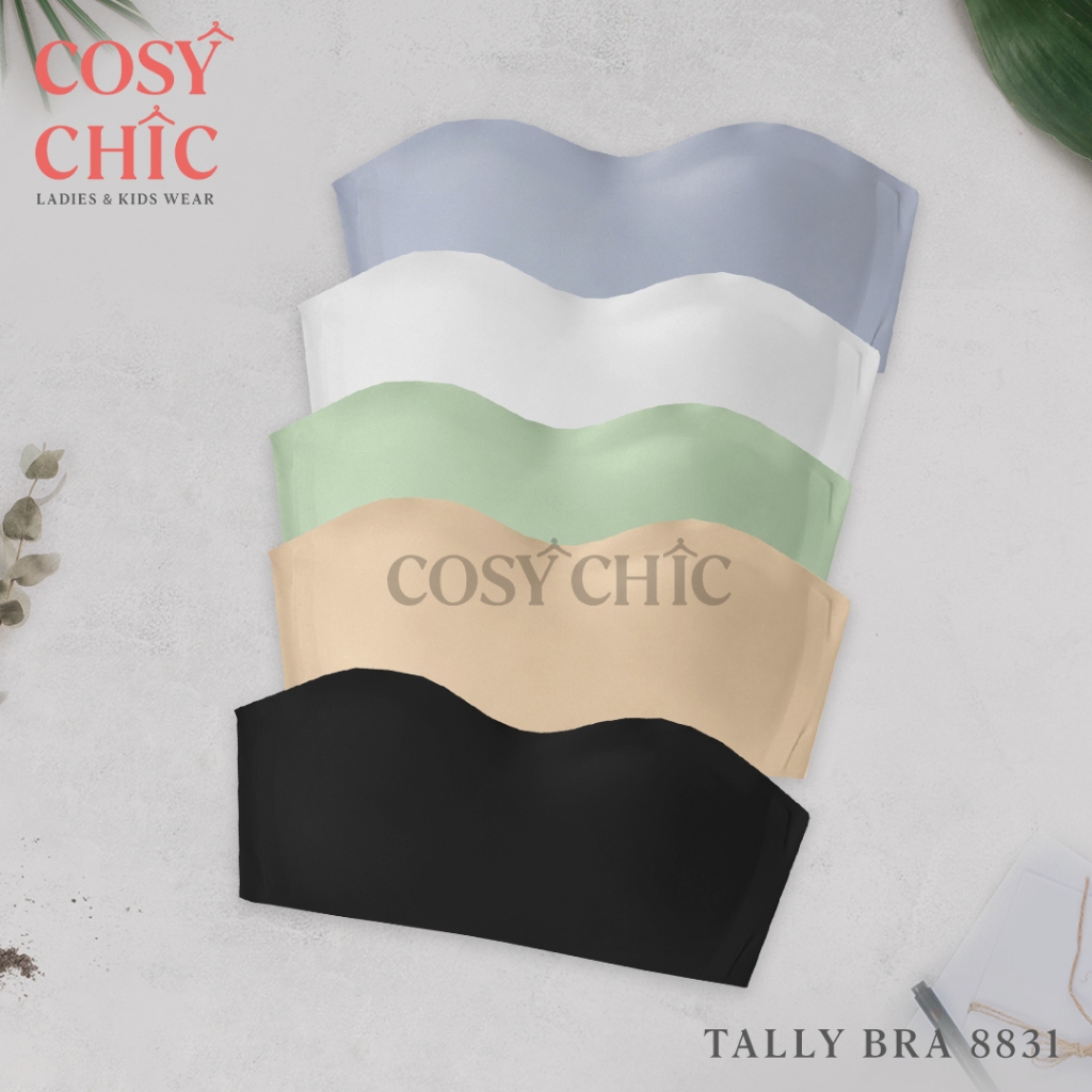 [COSY CHIC] Tally Bra BH Kemben 8831 Seamless | Busa Tipis | 1/2 Half Cup B | Tanpa Kawat | Size M L