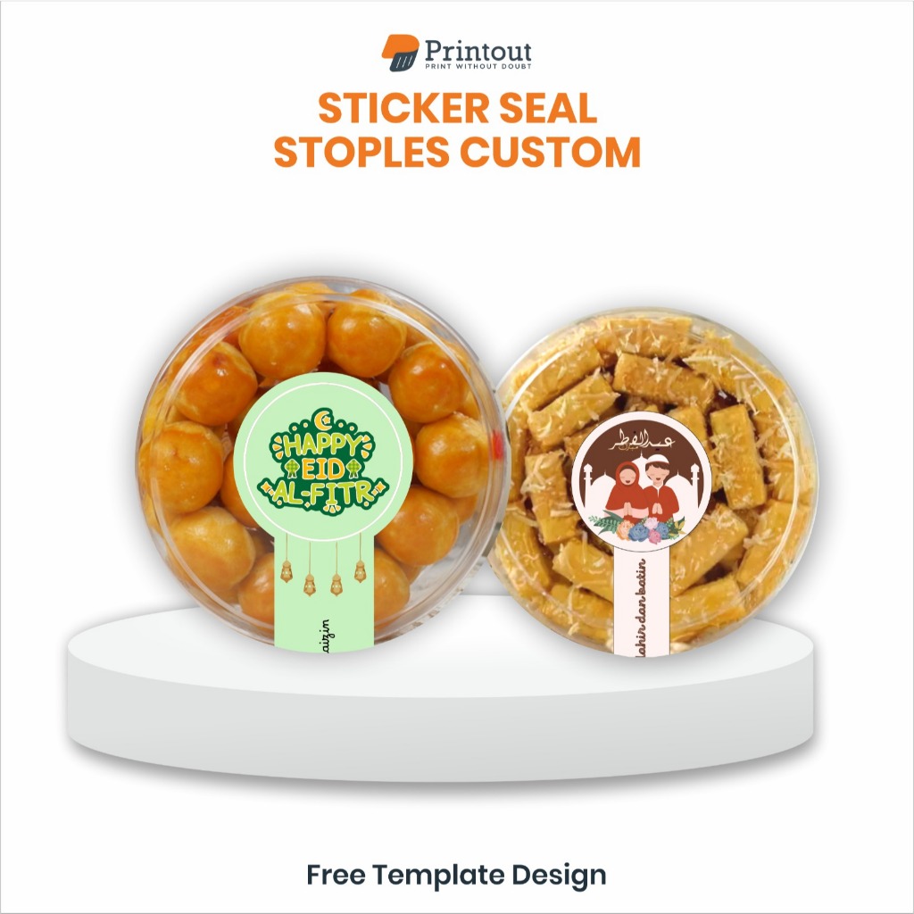 

Printout Custom Stiker Label Stoples | Stiker Labler Stoples Hampers Hari Raya