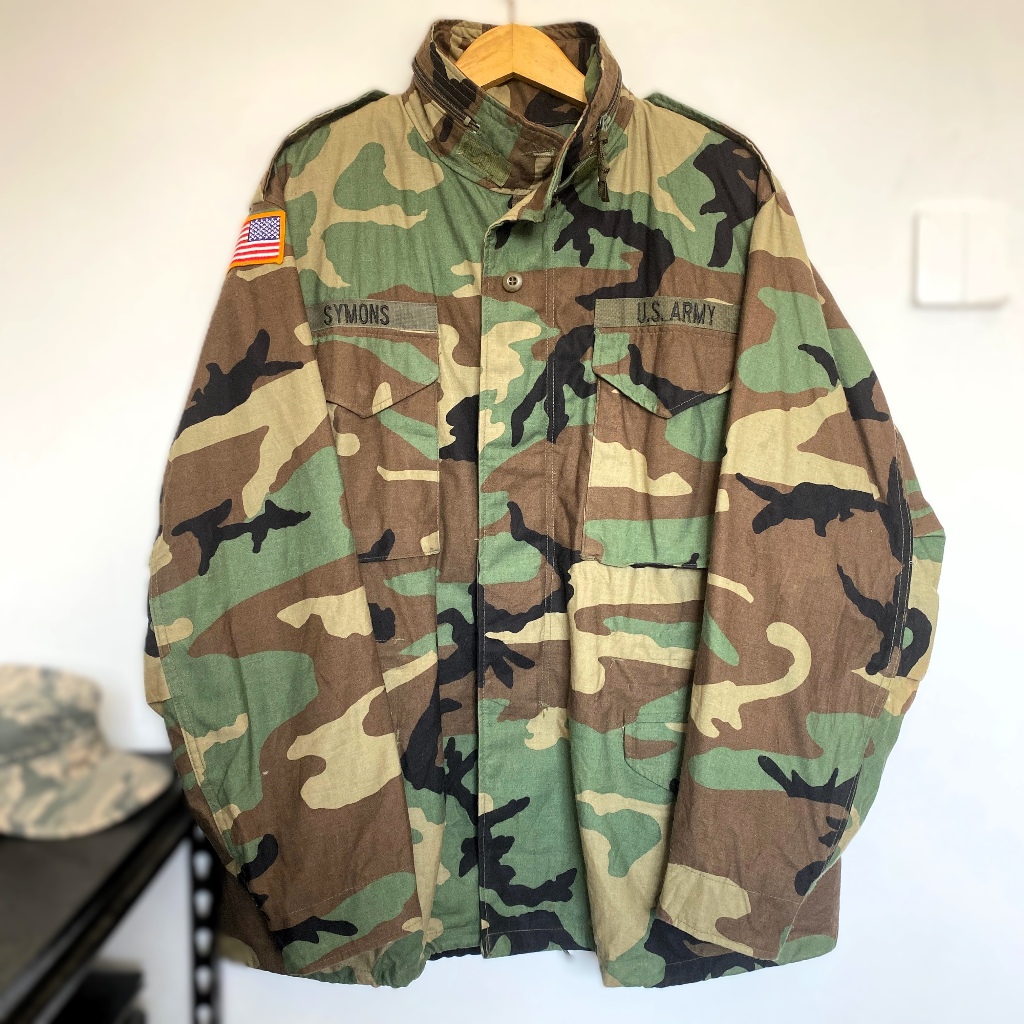 JAKET US ARMY M65 FIELD COAT WOODLAND CAMO - SIZE LARGE REGULAR (GOLDEN MFG.)