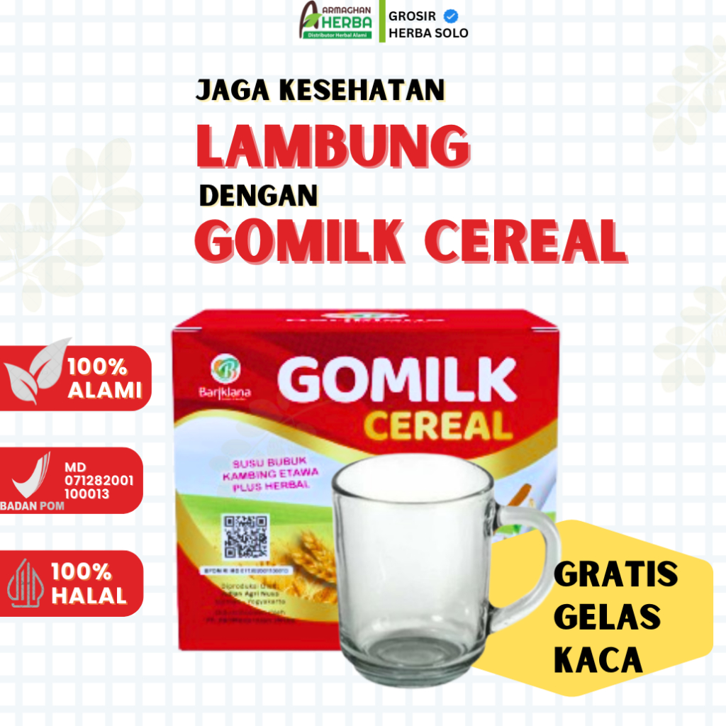 

[FREE EMAS] GOMILK CEREAL 250 gr Sarapan Bergizi dari Susu Kambing Etawa Plus Pati Garut, Gula Aren, dll