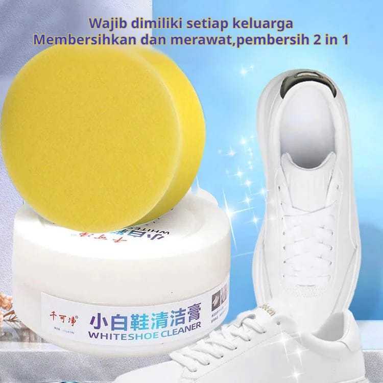 ST- TERMURAH Krim Pembersih Sepatu + Spons / Krim Pemutih Sepatu / Pembersih Sepatu Putih Bersihkan 