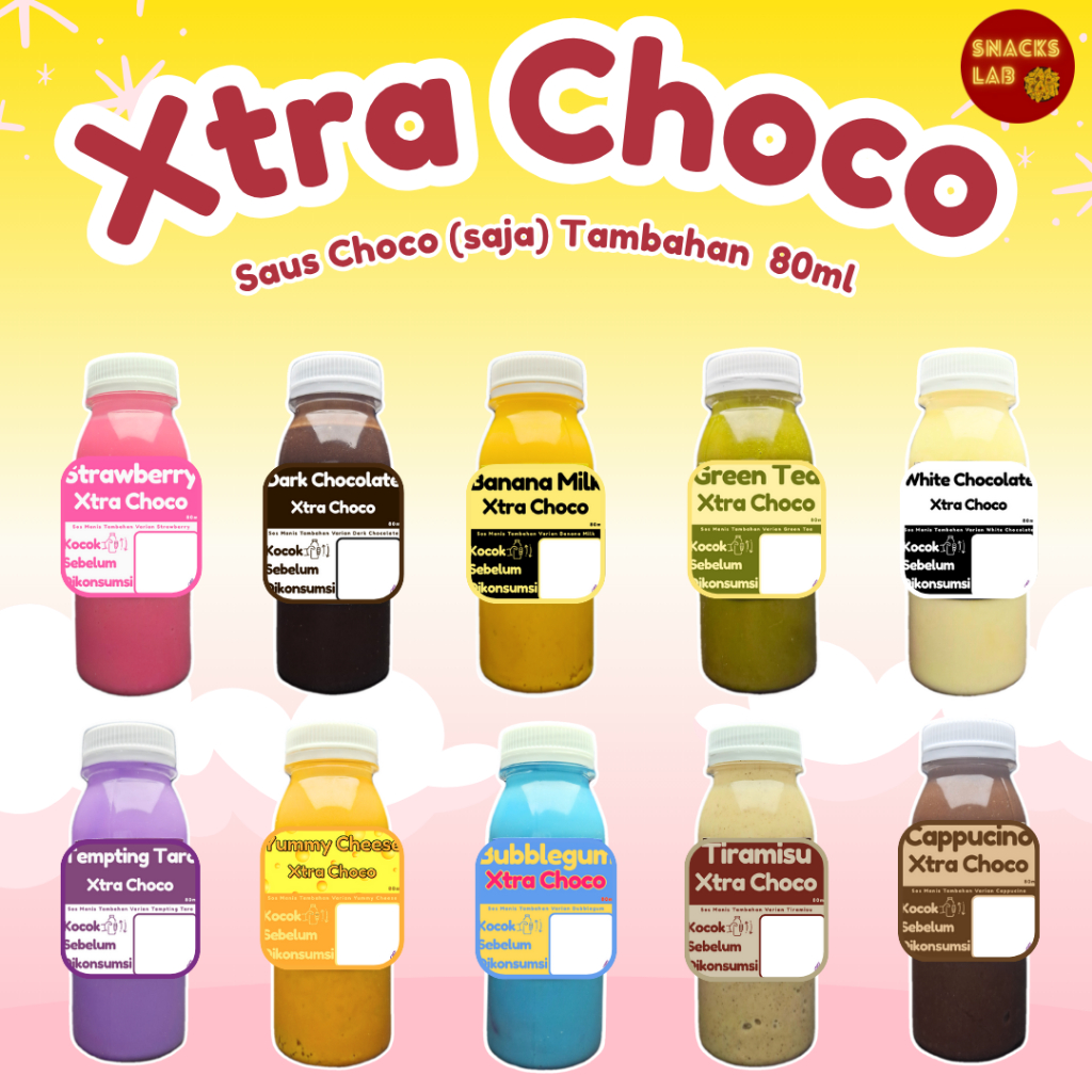

Xtra Choco 80ml - sos choco (saja) tambahan 80ml | cokelat lumer manis enak jajanan makanan cemilan
