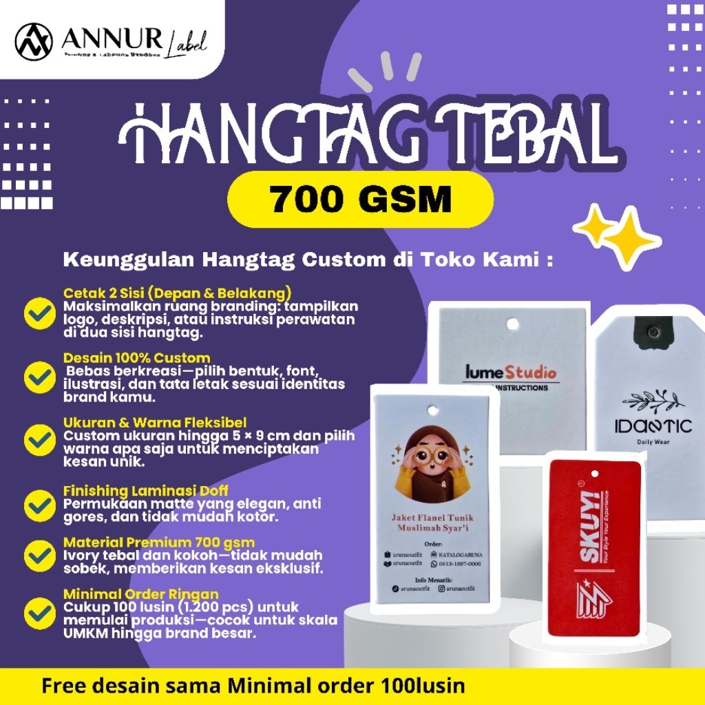 

free desain hangtag tebal 700gram hang tag premium handtag baju