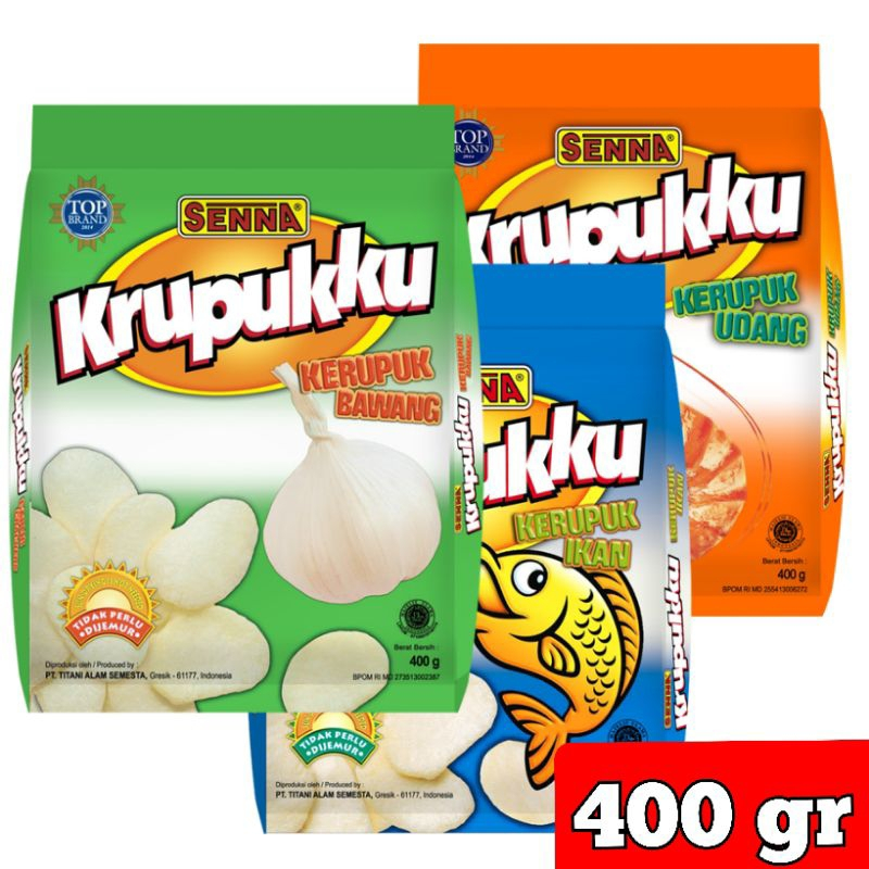 

Senna Krupukku Kerupuk 400gr (Udang / Bawang / Ikan)