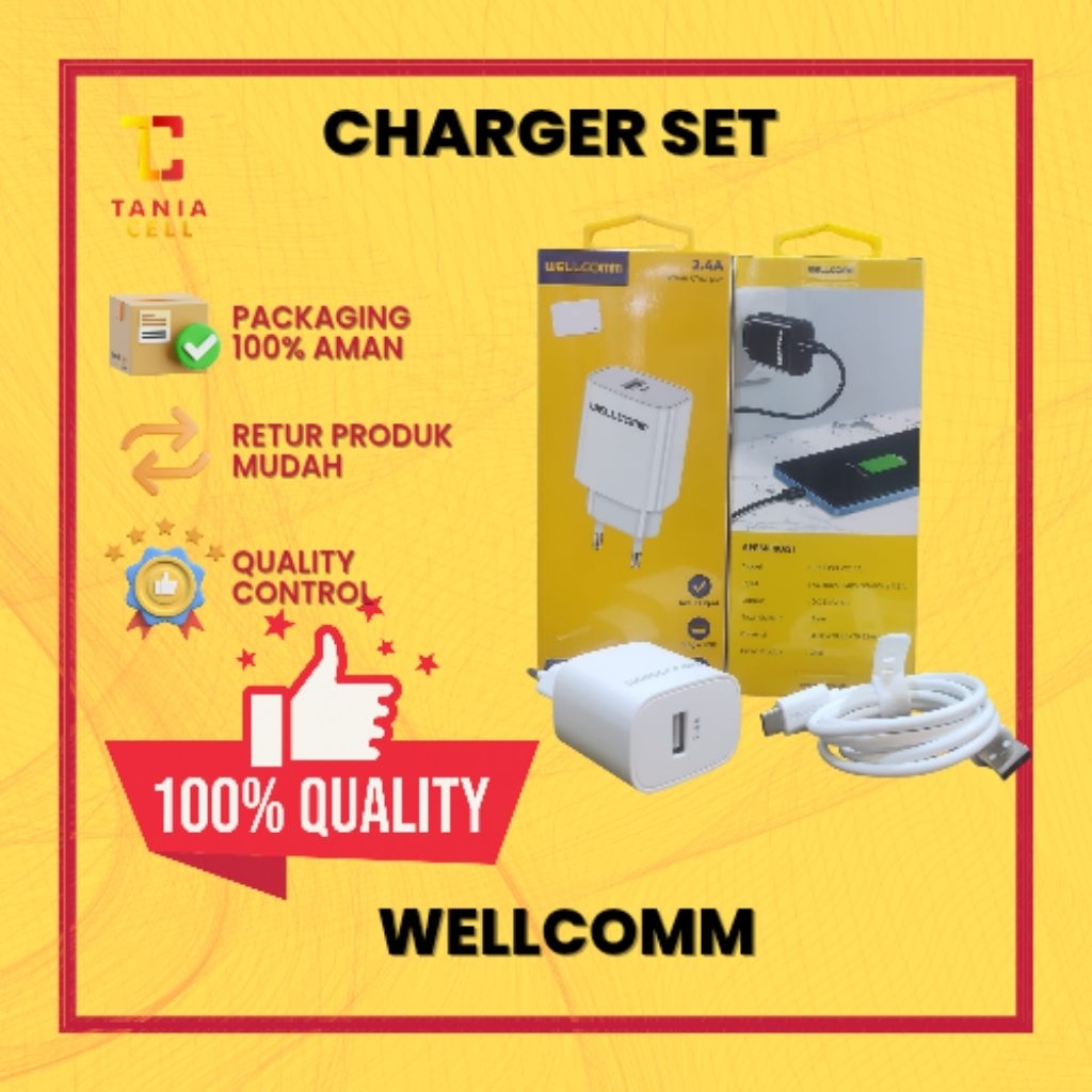 CHARGER SET MERK WELLCOMM TYPE C