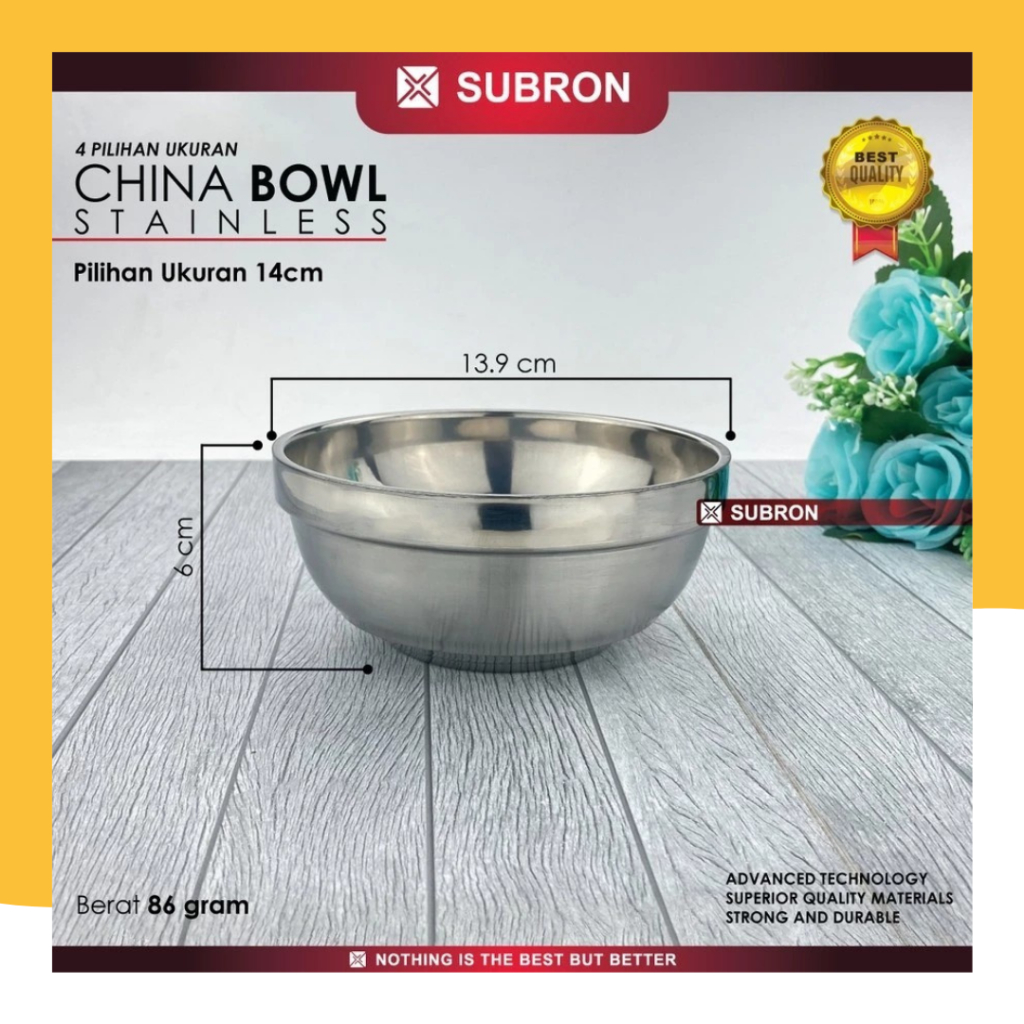 Mangkok Korea stainless Tebal / Mangkok Double Wall Bowl / Mangkok Anti Panas 14cm